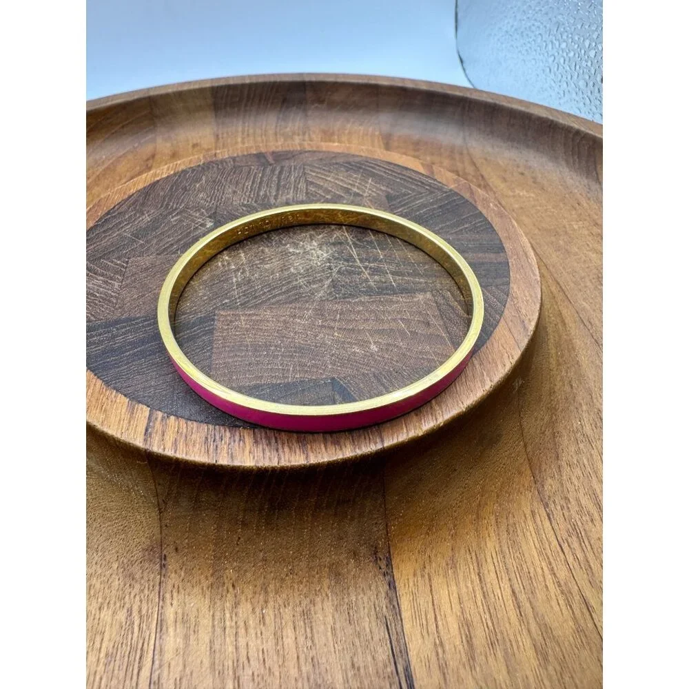 Kate Space Hot To Trot Pink  Gold Enamel Bangle Bracelet - Picture 4 of 8
